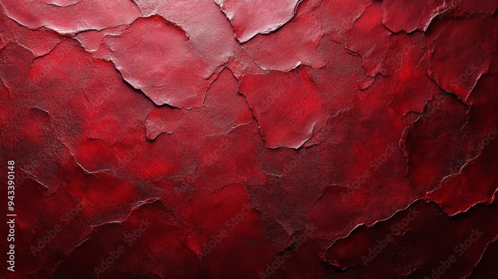 Fototapeta premium Red Cracked Paint Texture Generative AI