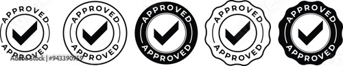 approved stamp sign icon logo outline cheklist vector design