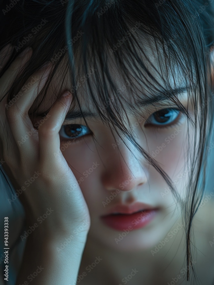 Contemplative Intensity: A Portrait of a Young Woman in an Elevated State Contemplative Intensity: A Portrait of a Young Woman in an Elevated State