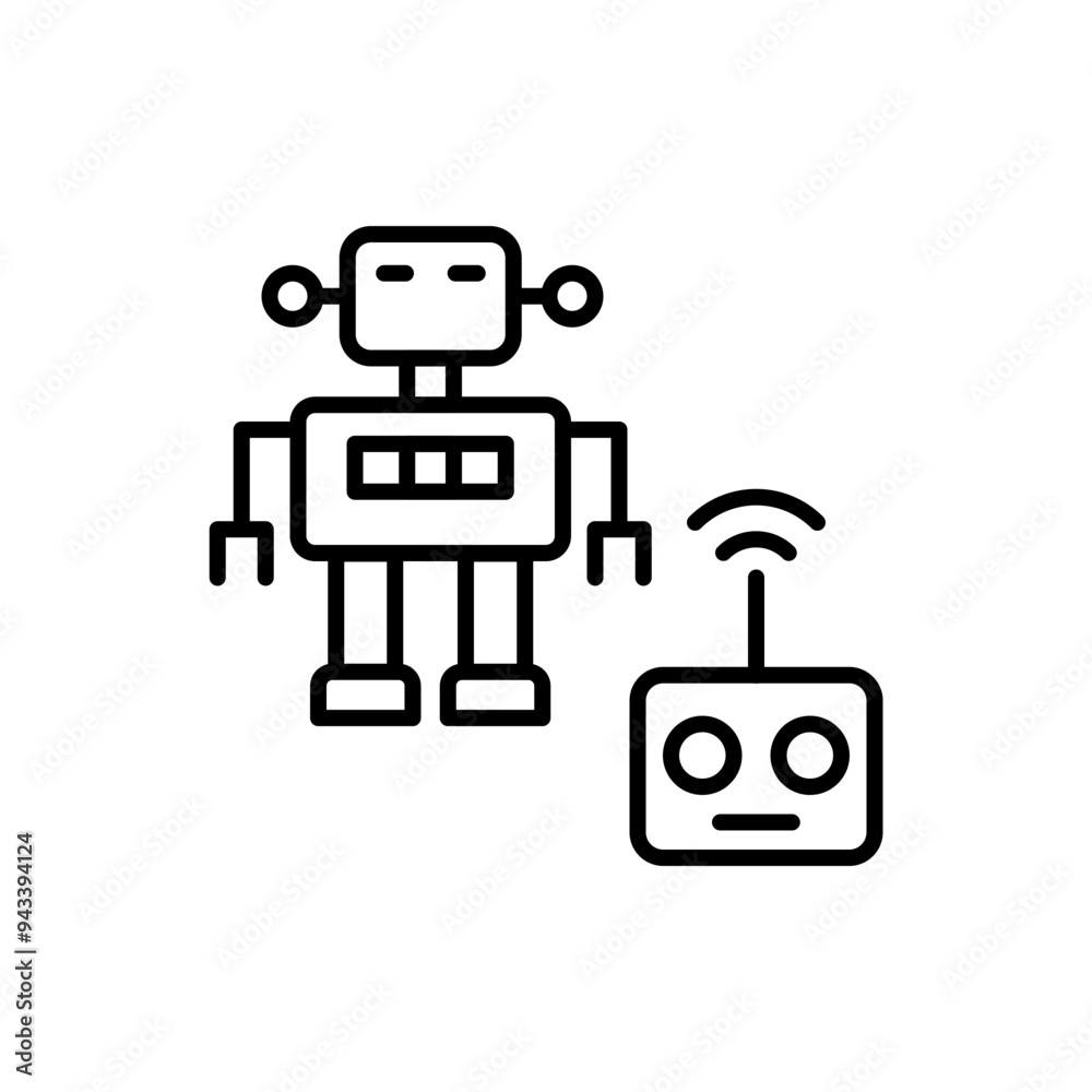Fototapeta premium RC robot outline icons, minimalist vector illustration ,simple transparent graphic element .Isolated on white background