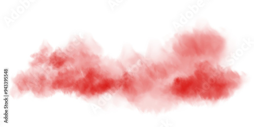 Fantastic red smoke. Magic smoke. Smog cloud on podium or stage. Fog vapor over ground or water surface, magic haze. PNG.