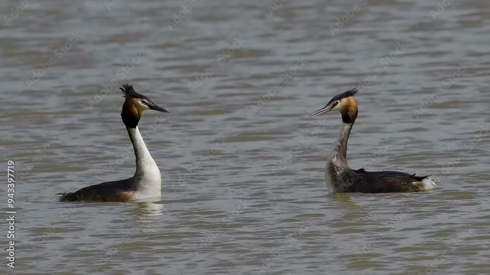 Great Crested Grebe Mirroring During Courtship Great Crested Grebe Mirroring During Courtship