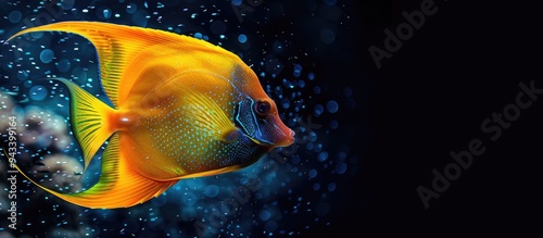 A stunning tropical fish from the Red Sea in a copy space image on a black background photo