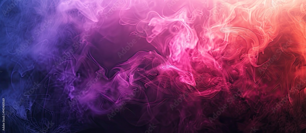 Pink and purple abstract gradient with a smoky backdrop creates a neon glow effect suitable for various designs like wallpaper or sales brochures featuring copy space image