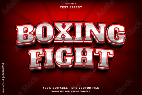Boxing Fight 3d Editable Text Effect Template Style Premium Vector