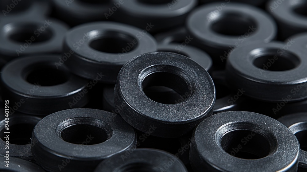 Black rubber rings for sealing and cushioning applications. Black rubber rings for sealing and cushioning applications.