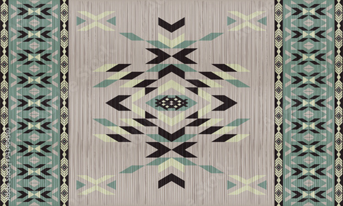 American tribal ethnic native pattern.Traditional Navajo,Aztec,Apache,Southwest and Mexican style fabric pattern.Abstract vector motifs pattern.For fabric,clothing,blanket,carpet,woven,wrap,decoration