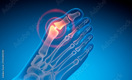 Photos Hallux Valgus - Valgus deformity of the big toe - 3D illustration