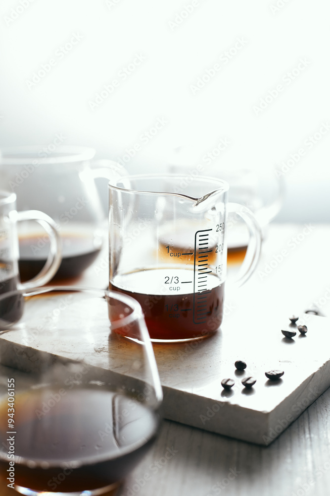 black drip coffee in glass server black drip coffee in glass server
