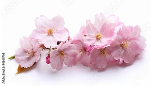 pink sakura flowers isolated on white