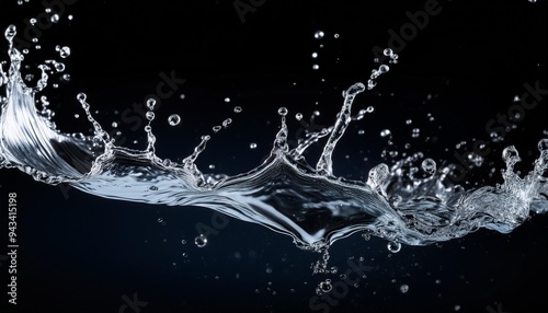 water splash over black background