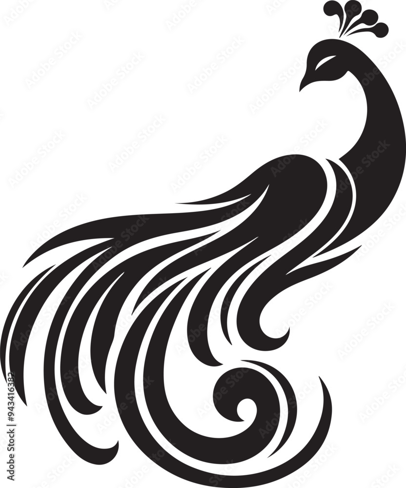 Fototapeta premium Peacock feather illustration