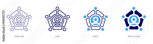 Manager icon in 4 different styles. Thin Line, Line, Bold, and Bold Line. Duotone style. Editable stroke