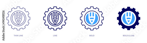 Retail manager icon in 4 different styles. Thin Line, Line, Bold, and Bold Line. Duotone style. Editable stroke