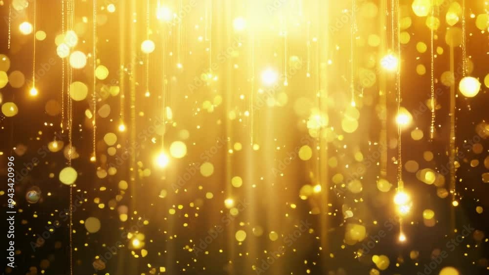 Abstract festive golden bokeh background