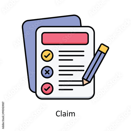 Claim Vector filled outline icon design illustration. insurance symbol on white background EPS 10 File .