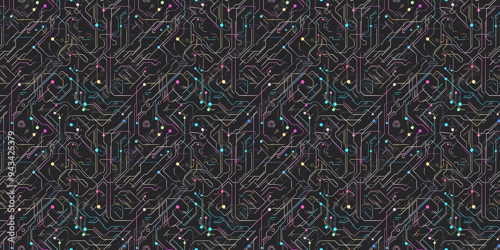 Cyber pattern with a futuristic, digital design. seamless background pattern Cyber pattern with a futuristic, digital design. seamless background pattern