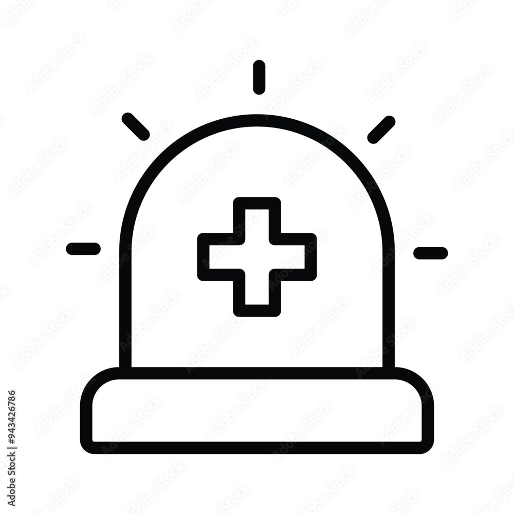 Siren having medical sign concept of medical emergency vector, easy to use Siren having medical sign concept of medical emergency vector, easy to use