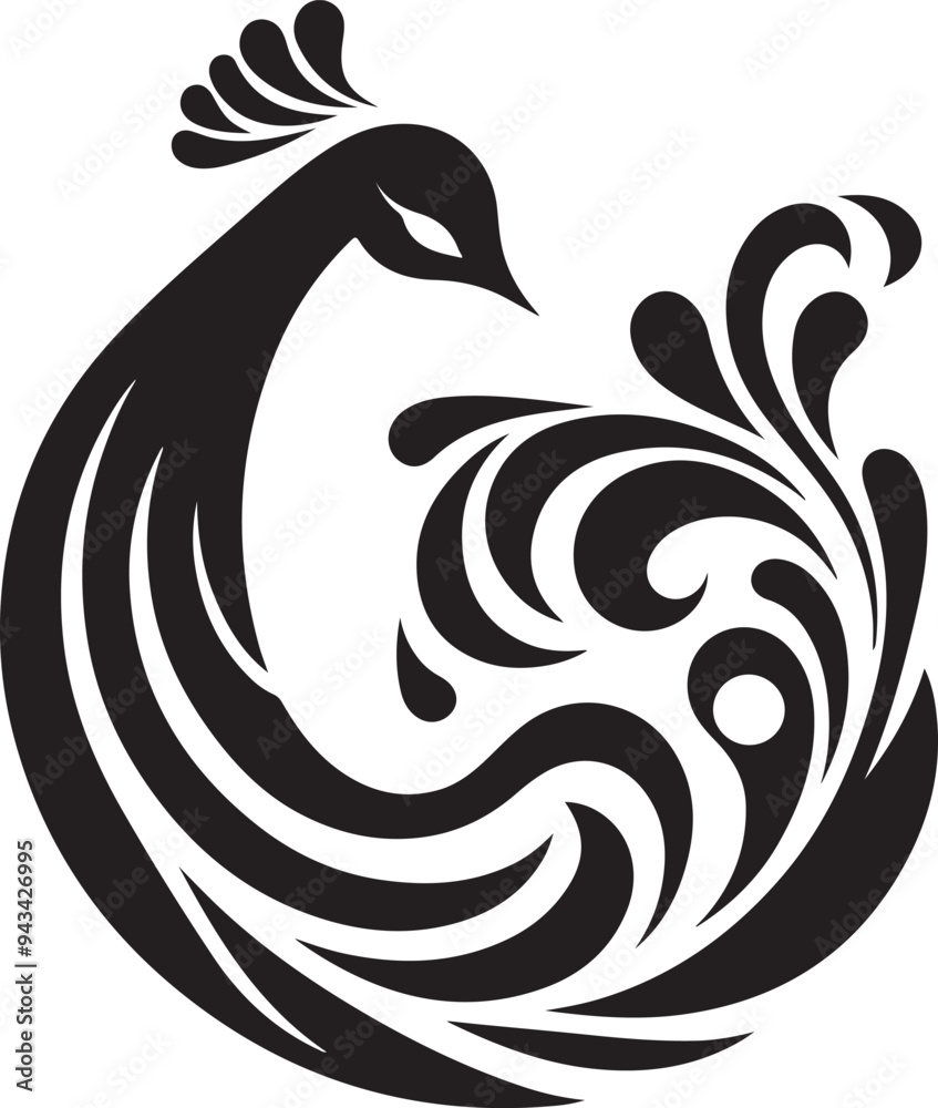 Fototapeta premium Peacock feather illustration