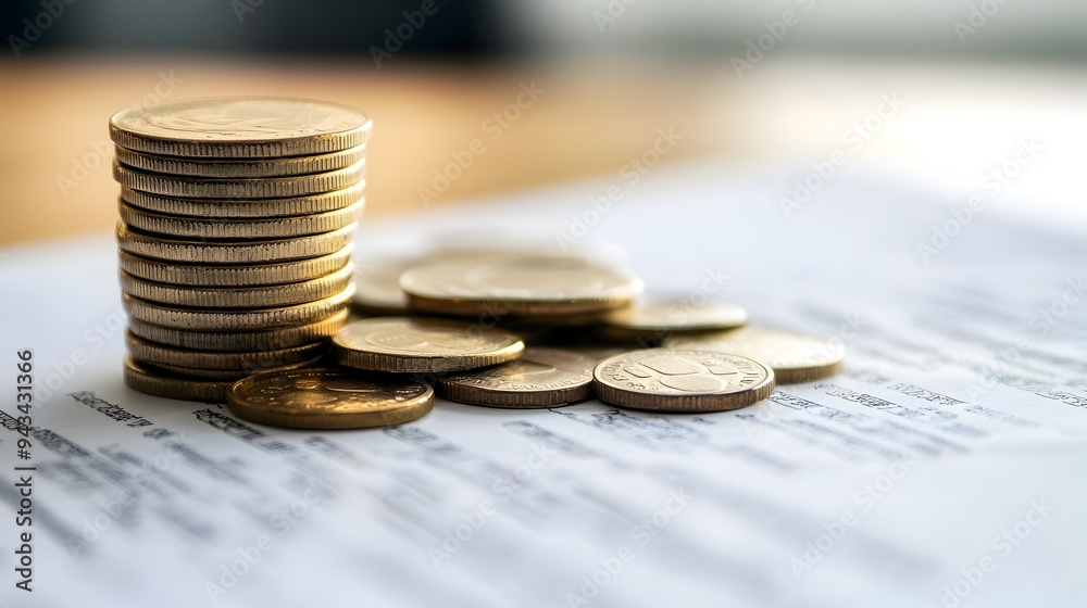 of the financial aspects involved in carbon credit transactions featuring a stack of coins alongside a carbon credit document of the financial aspects involved in carbon credit transactions featuring a stack of coins alongside a carbon credit document