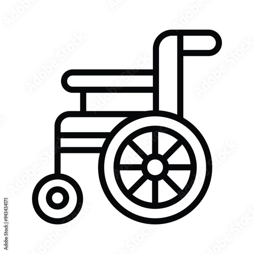 Wheelchair icon, customizable vector ready for premium use