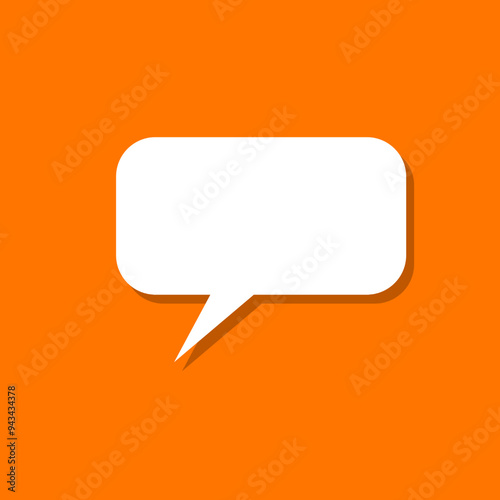 add text talk bubble icon on orange color background