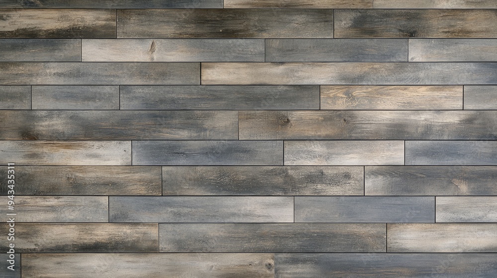 Top view of a gray-toned wooden floor with a distressed finish, perfect for industrial and urban design themes Top view of a gray-toned wooden floor with a distressed finish, perfect for industrial and urban design themes