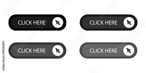Explore the Stylish Clickable Buttons Featuring Black and Gray Designs for Your Projects