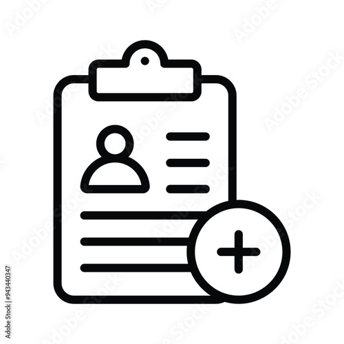 Icon representing medical information, featuring healthcare symbols and informational elements