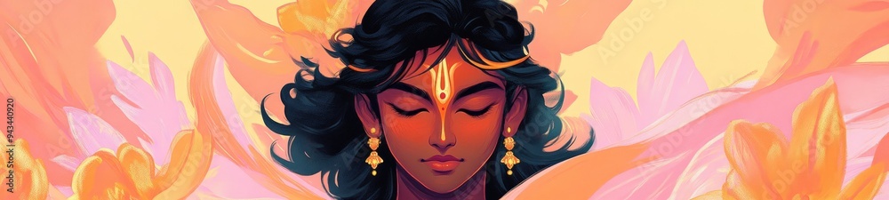 Illustration of Lord Krishna, One of the Greatest Hindu Gods Illustration of Lord Krishna, One of the Greatest Hindu Gods