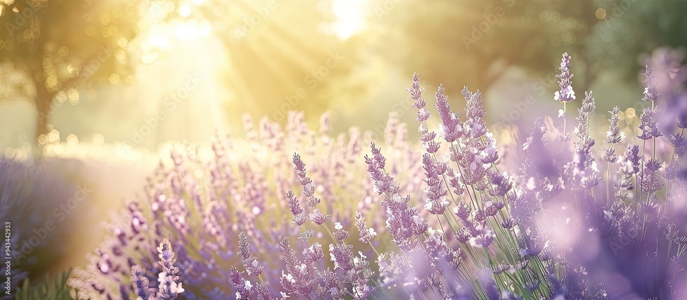 Eco farming of lavender on summer sunlight creates a serene landscape with lavender blooms ideal for a copy space image Eco farming of lavender on summer sunlight creates a serene landscape with lavender blooms ideal for a copy space image