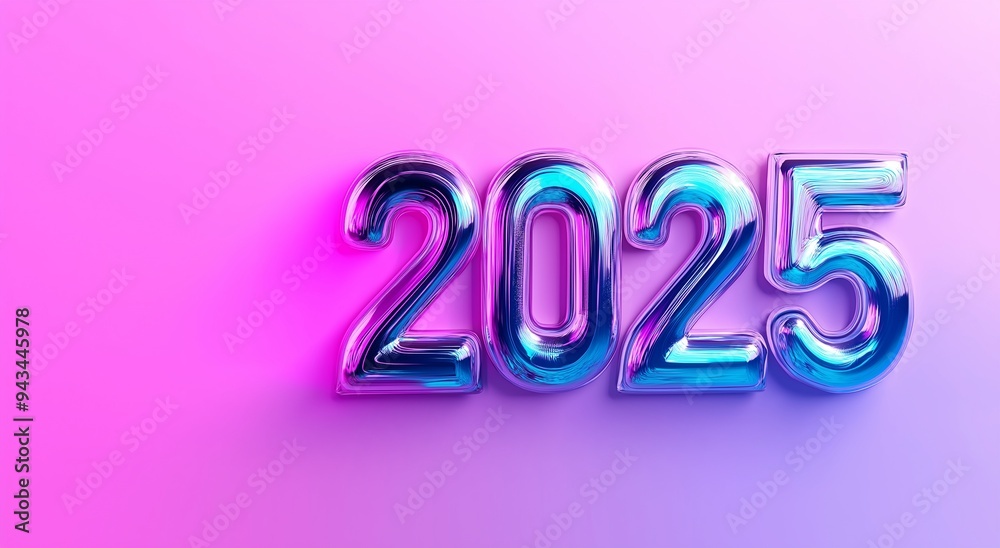 New Year 2025 typography with vibrant and festive design New Year 2025 typography with vibrant and festive design