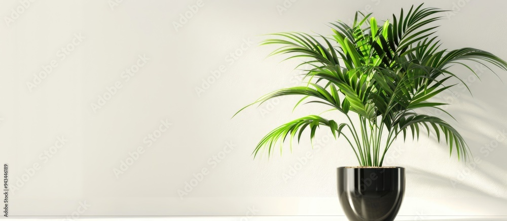 Indoor plant displayed with copy space image on a white backdrop Indoor plant displayed with copy space image on a white backdrop