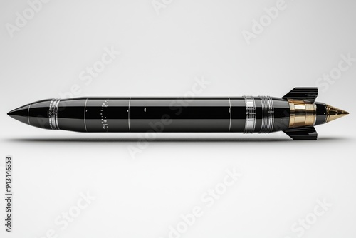AI-Generated Missile on White Background: Advanced Technology and Modern Warfare in Focus