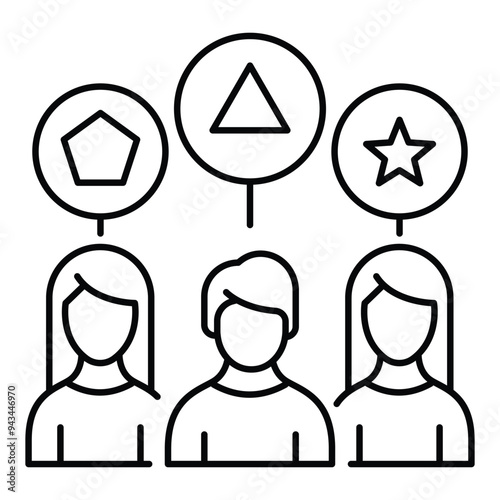 Heterogeneous. Symbolizes a group composed of diverse elements or individuals, emphasizing variety and diversity.