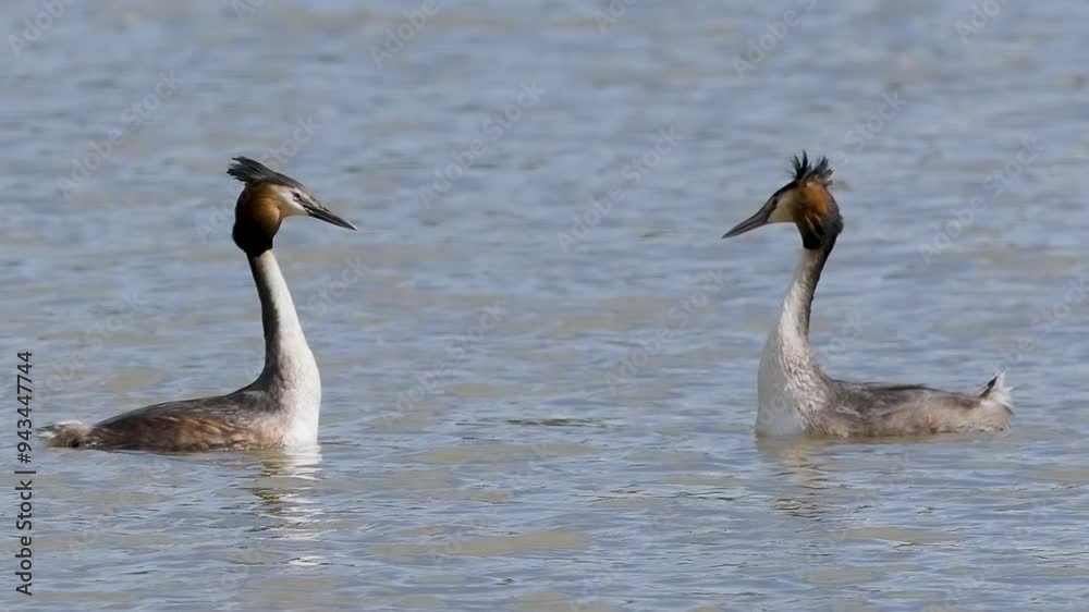 Great Crested Grebe Mirroring During Courtship Great Crested Grebe Mirroring During Courtship