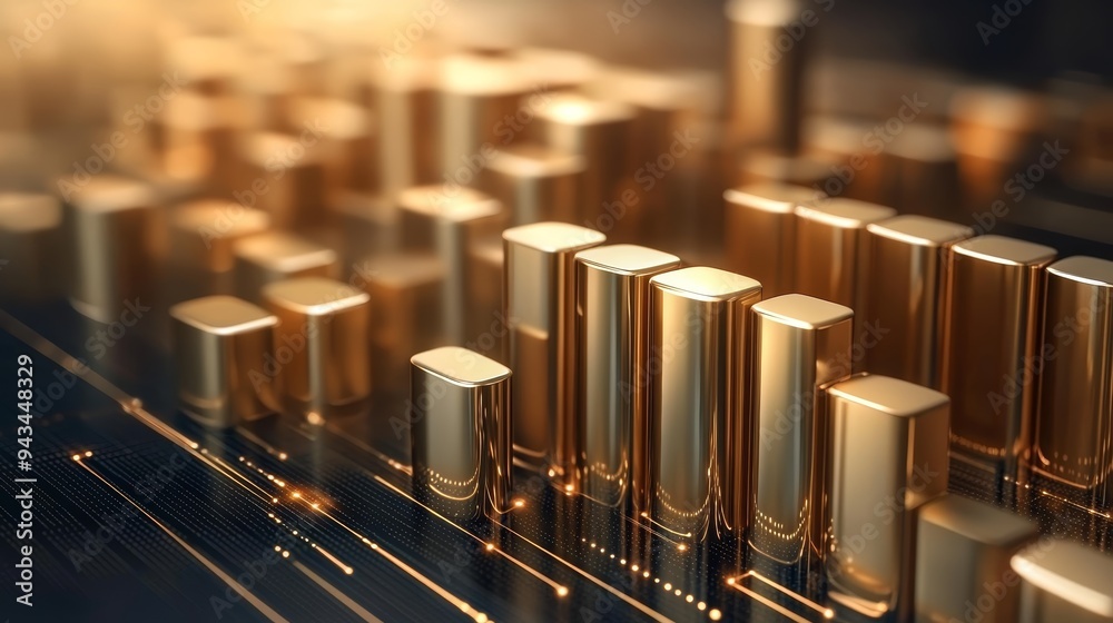 Abstract golden geometric shapes on a dark background, symbolizing finance, technology, and innovation. Abstract golden geometric shapes on a dark background, symbolizing finance, technology, and innovation.