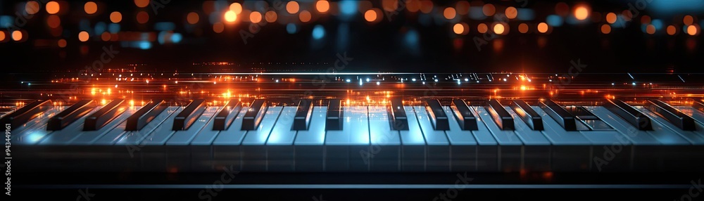 Augmented reality musical instruments, virtual piano keys appearing on any surface, interactive sound, 3D animation Augmented reality musical instruments, virtual piano keys appearing on any surface, interactive sound, 3D animation