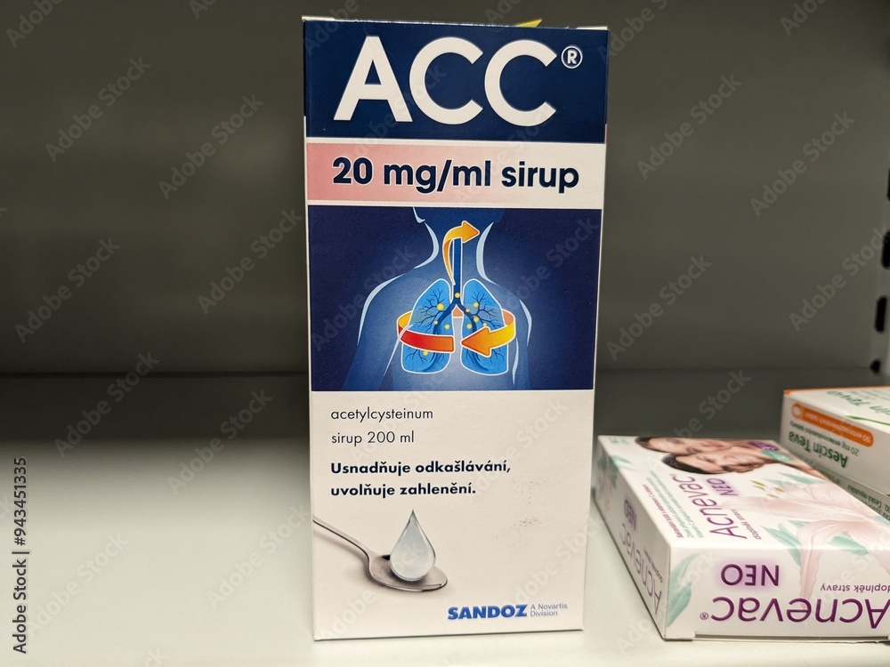 Prague, Czech Republic - August 28 2024: ACC SIRUP bottle with ...