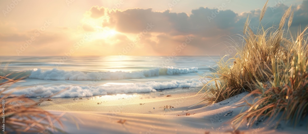 Nature s calming aura at the seashore provides a serene backdrop for relaxation perfect for a copy space image Nature s calming aura at the seashore provides a serene backdrop for relaxation perfect for a copy space image