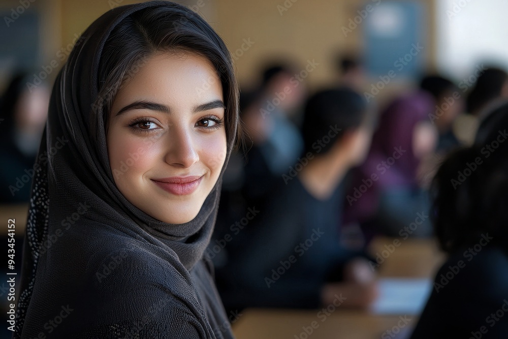 Stock image of Arab woman in traditional hijab clothing living in big city having modern lifestyle, sports career, and leisure activities Stock image of Arab woman in traditional hijab clothing living in big city having modern lifestyle, sports career, and leisure activities