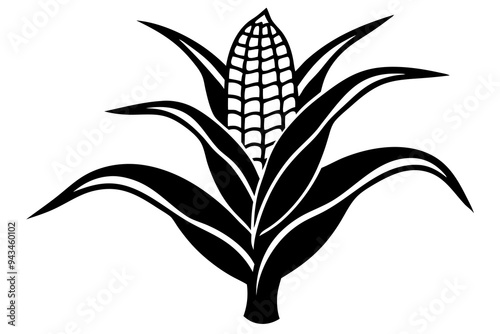 Corn silhouette icon isolated Vector illustration