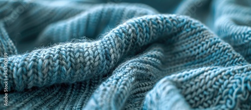 Detailed close up shot showcasing an abstract knitted jersey fabric backdrop featuring ample copy space for adding images