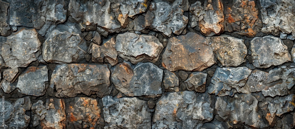 Granite stone walls providing a textured background with copy space image Granite stone walls providing a textured background with copy space image