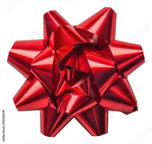 PNG Shiny red gift bow decoration