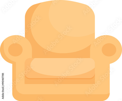 Comfortable armchair with armrests waiting for someone to sit on it and relax