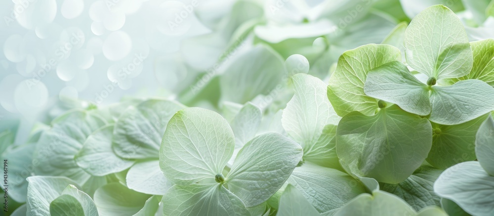 Background material surrounding a copy space image featuring delicate light green hydrangea petals Background material surrounding a copy space image featuring delicate light green hydrangea petals