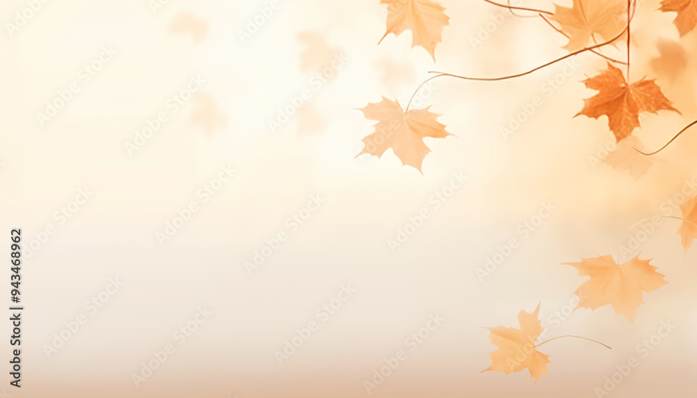 soft-focused autumn warm backdrop with autumn maple leaves. copy space, banner. soft-focused autumn warm backdrop with autumn maple leaves. copy space, banner.