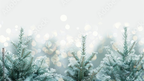 A gentle bokeh effect showcases a Christmas tree design, creating a warm, festive atmosphere perfect for the holiday season