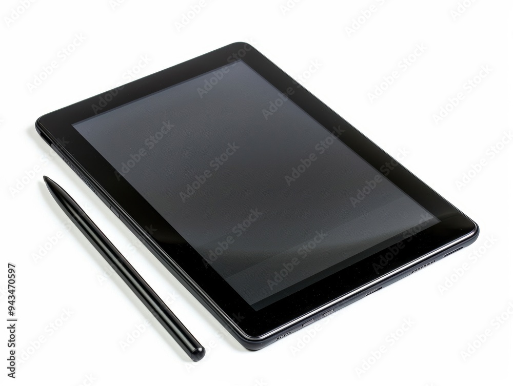 A protective case for a tablet stylus rests next to a sleek tablet on a white background, emphasizing organization and care for devices A protective case for a tablet stylus rests next to a sleek tablet on a white background, emphasizing organization and care for devices